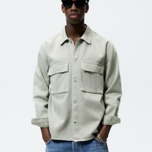 NWT Zara Man Overshirt/ Jacket in Light Green S